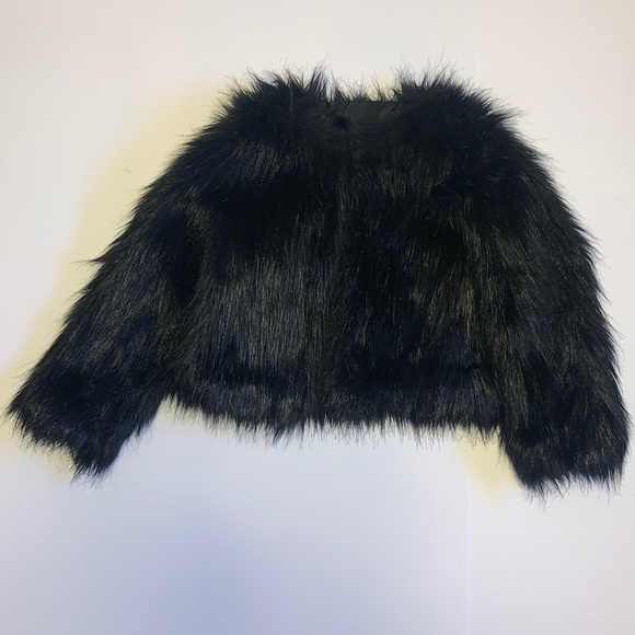 Unbranded Black Faux Fur Bolero - Girl’s Size 6 - Picture 2 of 8